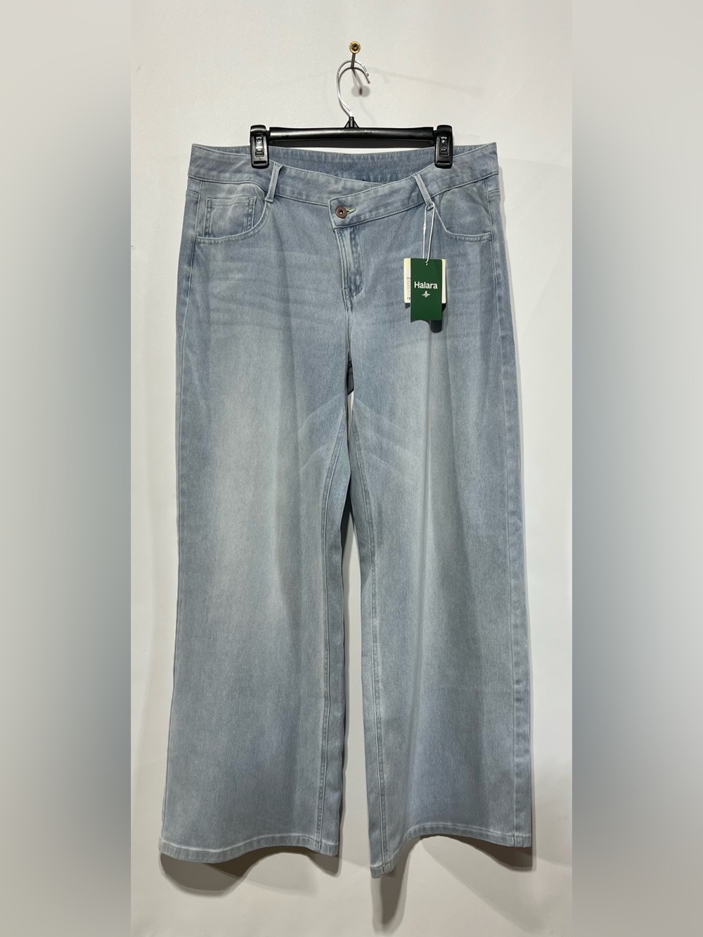 HALARA Flex Asymmetric Low Rise Wide Leg Casual Jeans Size XL Tall NWT
